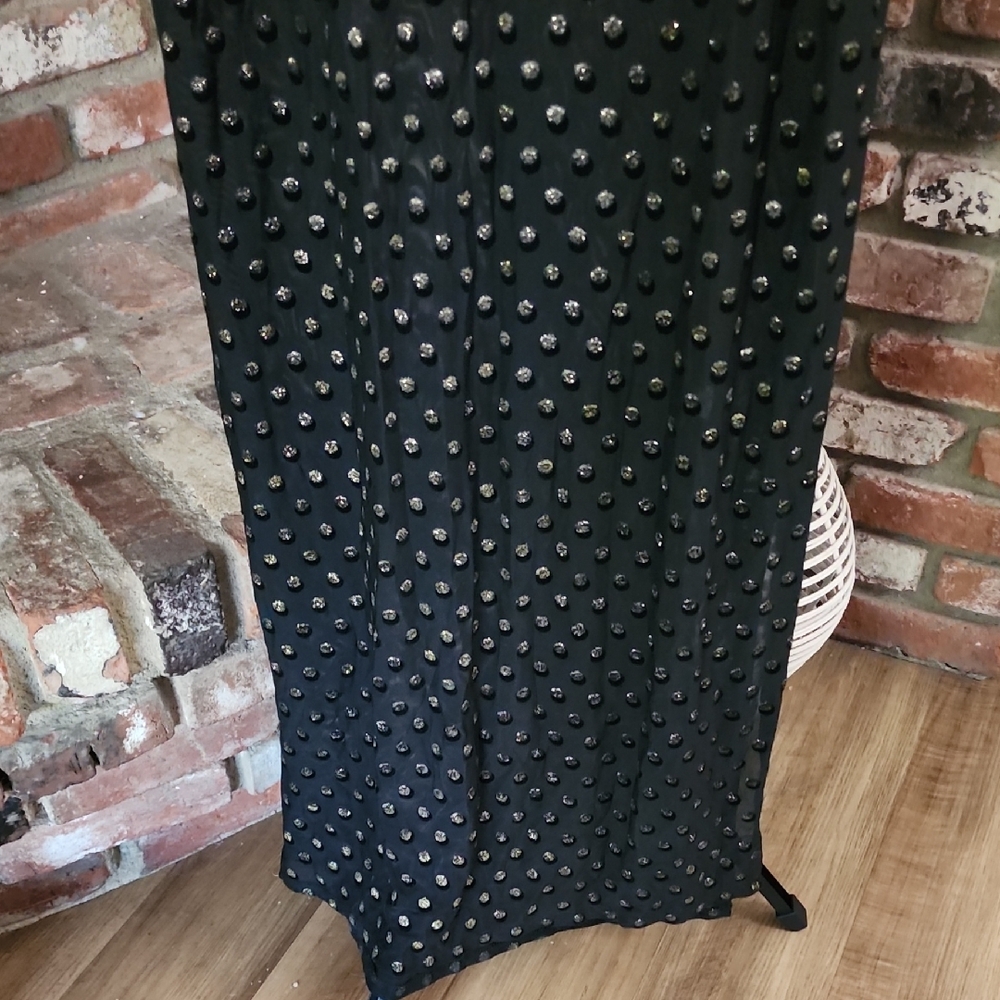 Lovers + Friends Black Studded Long Sleeve Maxi Dress Bodycon - Picture 4 of 14